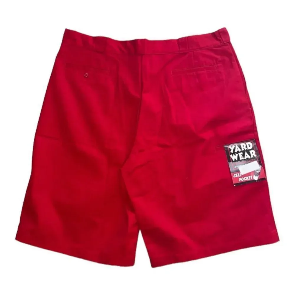 Yard Wear Red Cargo Style Streetwear Shorts With Cell Phone Pocket Men's 44‎